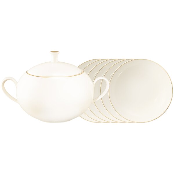 Seltmann Weiden Savona Suppen-Set 7-teilig Goldlinie