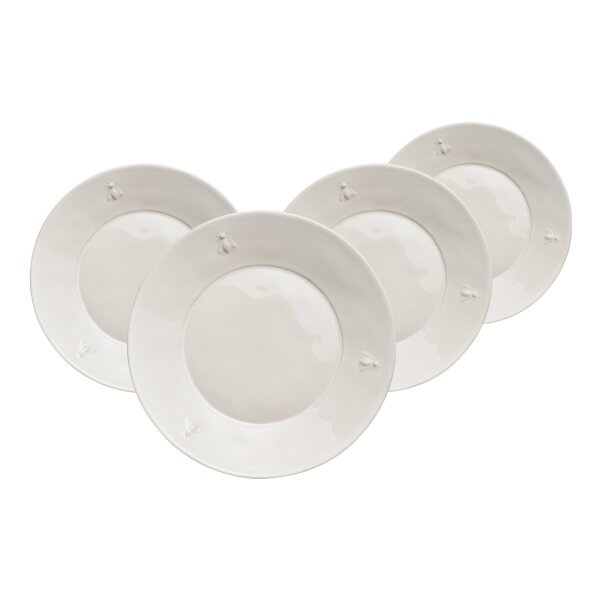 La Rochère Biene Abeille Dessertteller ø 21 cm 4er Set Ecru