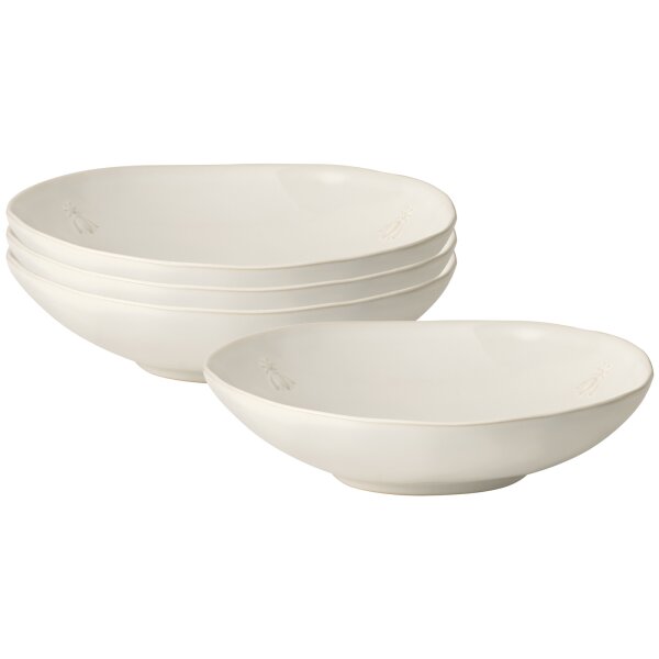 La Rochère Biene Abeille Pastateller ø 23 cm 4er Set Ecru