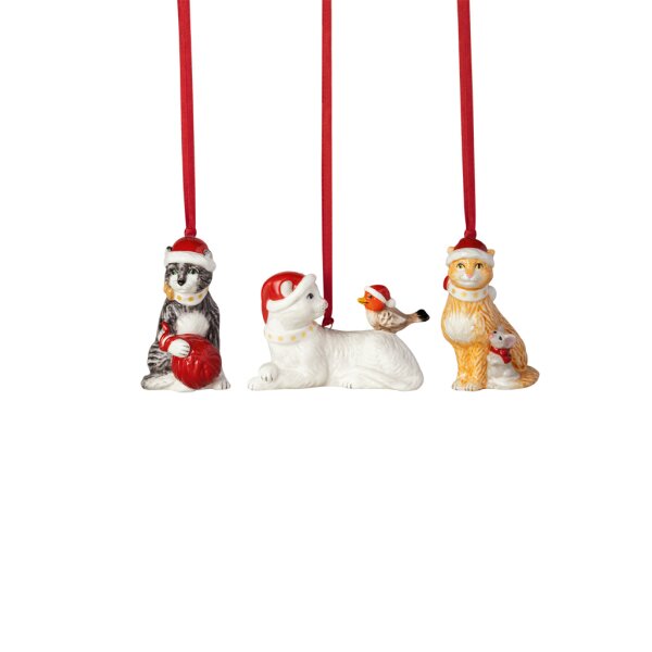 Villeroy & Boch Nostalgic Ornaments Ornamente-Set "Katzen" 3-teilig