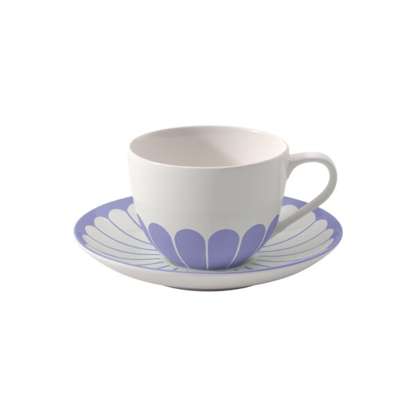 Villeroy & Boch Fleur Couleur Cappuccinotasse mit Untertasse 300 ml - Bleu