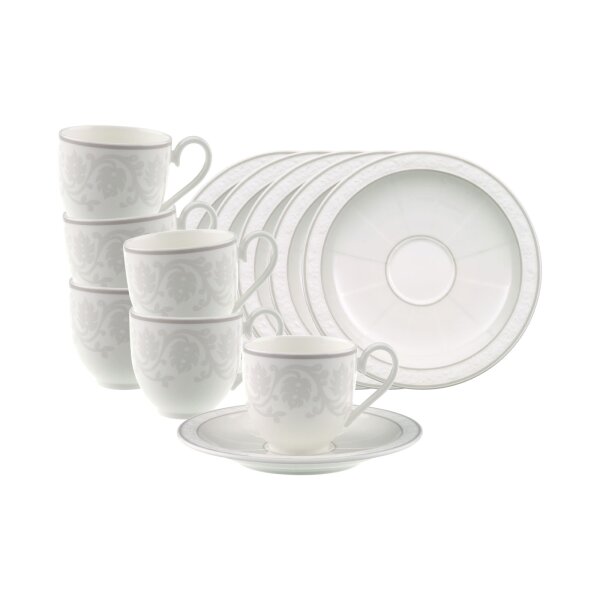 Villeroy & Boch Gray Pearl Espressotasse mit Untertasse 70 ml 6er Set