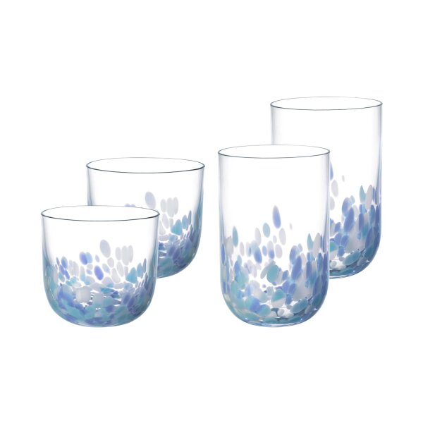 like. by Villeroy & Boch Like Confetti Aqua Wasser- und Longdrinkglas-Set 4er Set