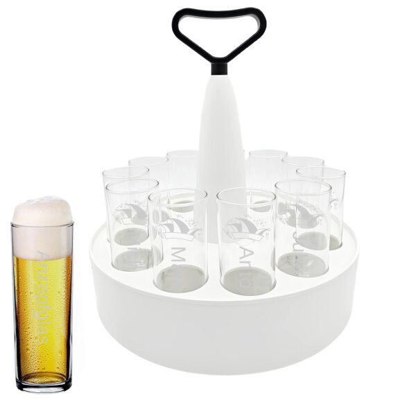 Kölschkranz-Set mit 11x Gläser mit Name, Prinzenmütze & 1x Anzapfglas