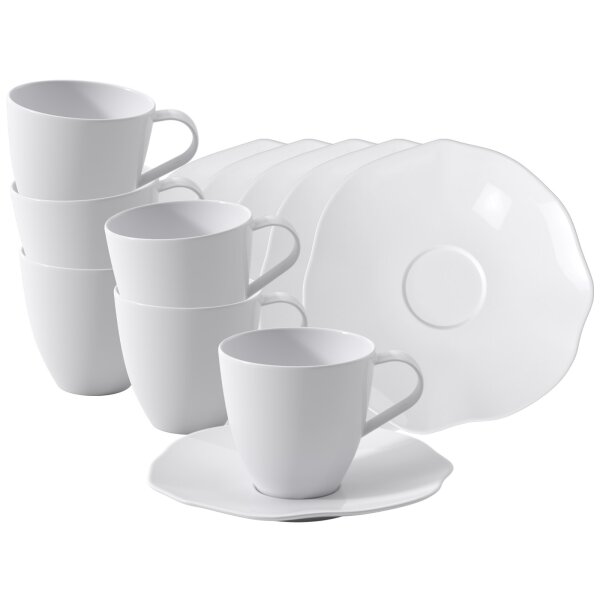 Villeroy & Boch Pura Kaffeetasse mit Untertasse 150 ml 6er Set