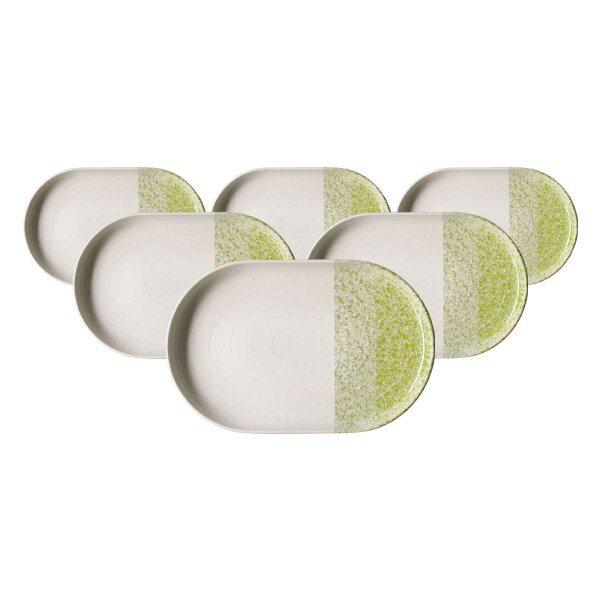 Ritzenhoff & Breker Trio Servierplatte 20 x 13 cm 6er Set - Grün