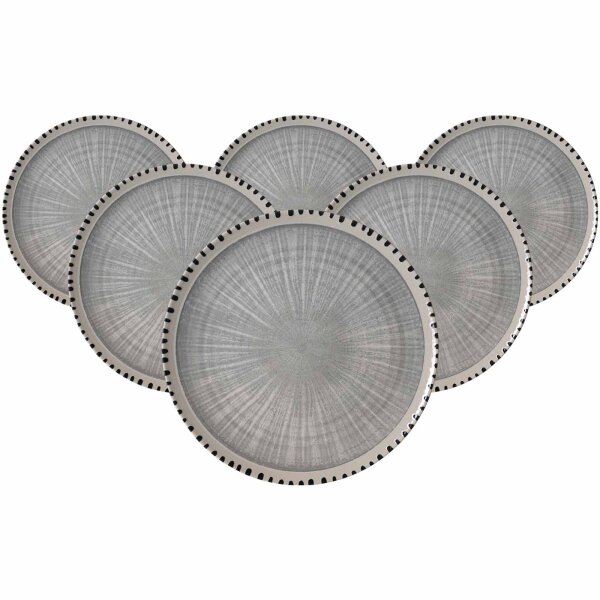 Ritzenhoff & Breker Natura Platzteller ø 32 cm 6er Set - Grau