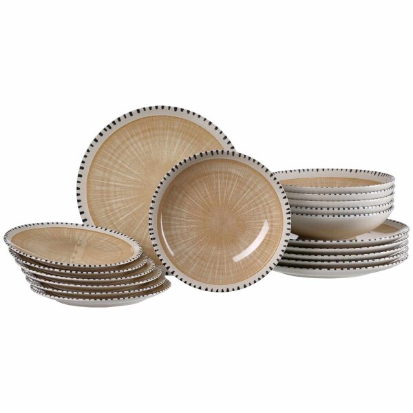 Ritzenhoff & Breker Natura Teller-Set 18-teilig - Creme