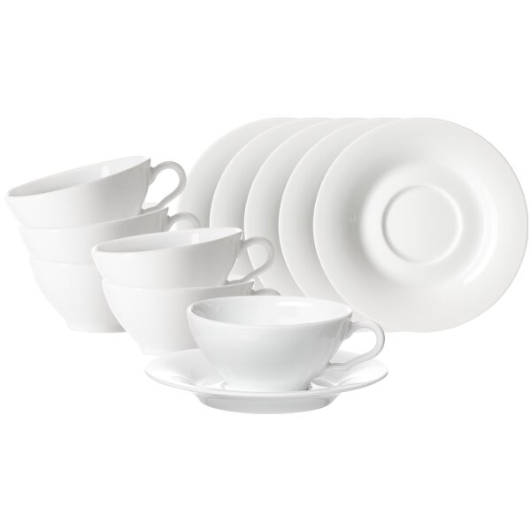Ritzenhoff & Breker Ostfriese Teetasse mit Untertasse 100 ml 6er Set - Weiß