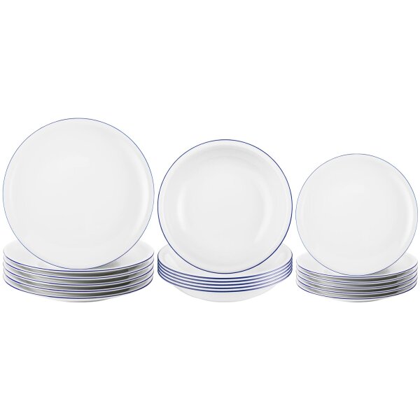 Seltmann Weiden Compact Blaurand Teller-Set 18-teilig