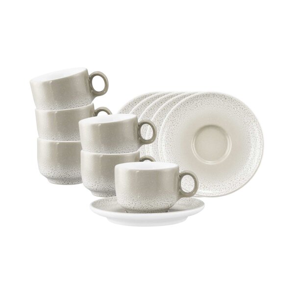 Seltmann Weiden Sento Home Espressotasse mit Untertasse 80 ml 6er Set - Aura cream