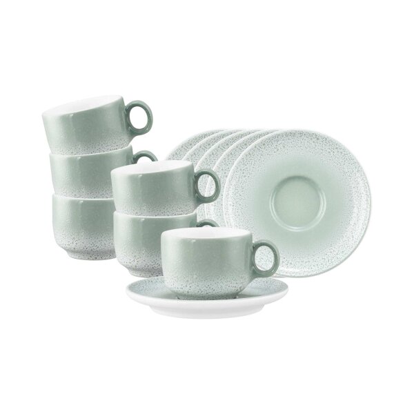 Seltmann Weiden Sento Home Espressotasse mit Untertasse 80 ml 6er Set - Aura mint