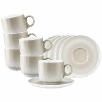 Seltmann Weiden Sento Home Cappuccinotasse mit Untertasse 300 ml 6er Set - Aura cream