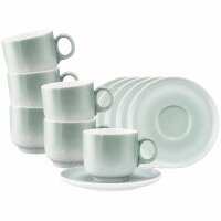 Seltmann Weiden Sento Home Cappuccinotasse mit Untertasse 300 ml 6er Set - Aura mint