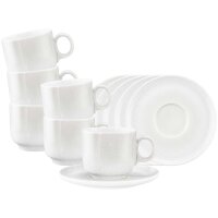 Seltmann Weiden Sento Home Cappuccinotasse mit Untertasse 300 ml 6er Set - Aura white
