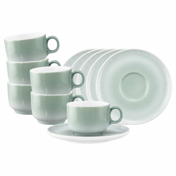 Seltmann Weiden Sento Home Kaffeetasse mit Untertasse 210 ml 6er Set - Aura mint