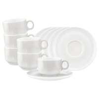 Seltmann Weiden Sento Home Kaffeetasse mit Untertasse 210 ml 6er Set - Aura white