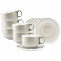 Seltmann Weiden Sento Home Milchkaffeetasse mit Untertasse 350 ml 6er Set - Aura cream