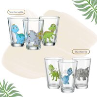 Kinderbecher Dino & Name horizontal 3er Set