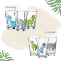 Kinderbecher Dino & Name vertikal 3er Set