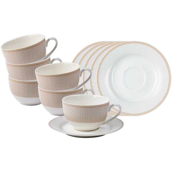 Ritzenhoff & Breker Geo Kaffeetasse mit Untertasse 250 ml 6er Set