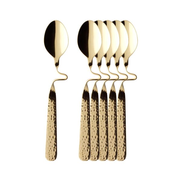 Villeroy & Boch NewWave Caffè Spoon Kaffeelöffel 17,5 cm vergoldet 6er Set