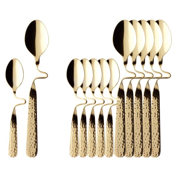 Villeroy & Boch NewWave Caffè Spoon Kaffee- & Espresso-Löffel Set 12-teilig vergoldet