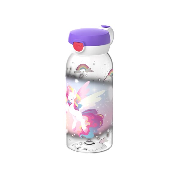 Mepal CAMPUS Trinkflasche mit Klappdeckel 600 ml - Unicorn Glow
