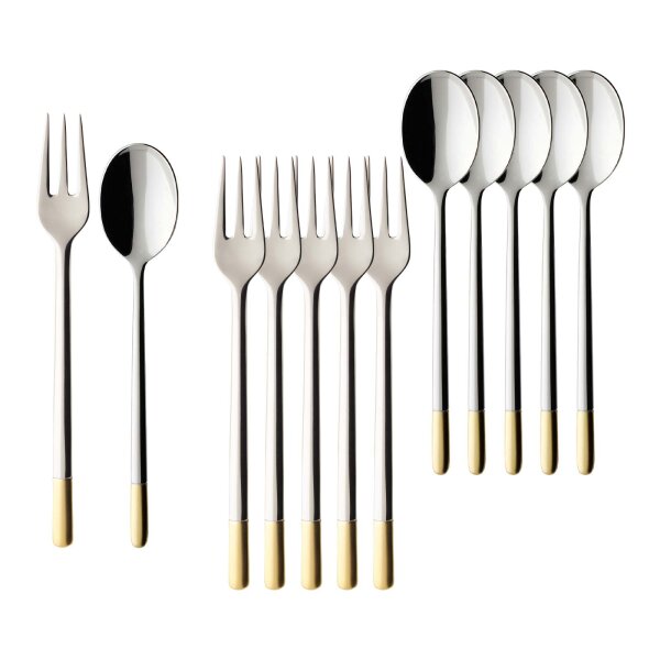 Villeroy & Boch Ella teilvergoldet Kaffeebesteck Bundle 12-teilig