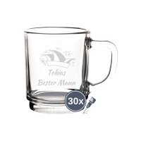 Kaffeeglas 0,2l geeicht - Prinzenmütze 30 Stück