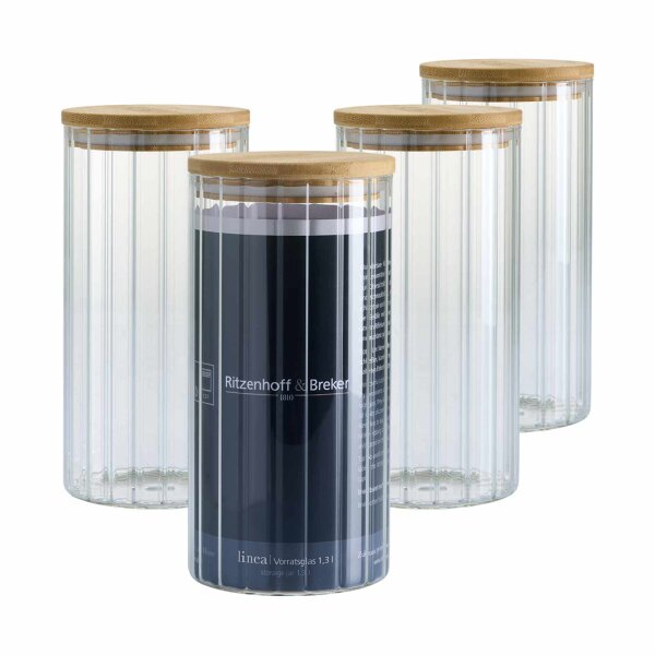 Ritzenhoff & Breker Linea Vorratsglas 1,3 l 4er Set