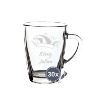 Glasbecher Kaffeebecher 300 ml  - Prinzenmütze 30...