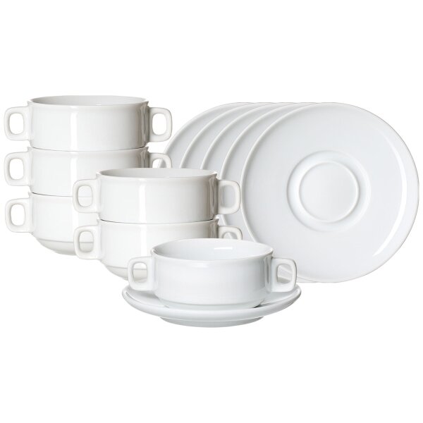 Ritzenhoff & Breker Bianco Suppentasse mit Untertasse 245 ml 6er Set