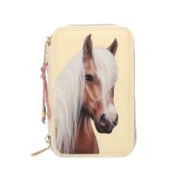 Miss Melody 3-Fach Federtasche mit Pferdekopf-Applikation...