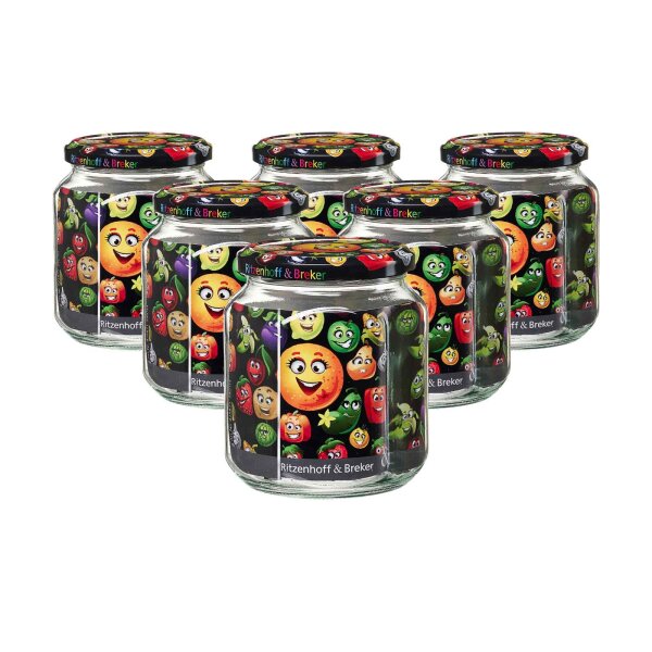 Ritzenhoff & Breker Smile Vorratsglas 580 ml sechseckig 6er Set
