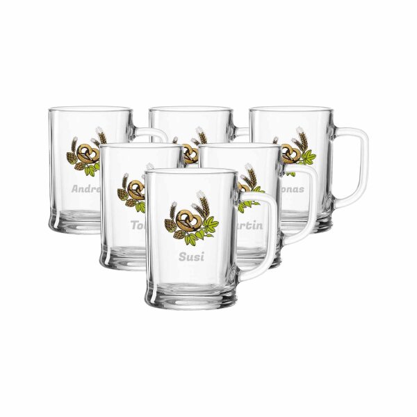Bierkrug Jupp 550 ml Name horizontal - 6 Stück