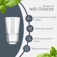 Trinkglas EVENT 330 ml Name mit Hintergrundschatten 60...