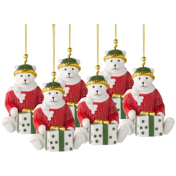 Villeroy & Boch Christmas Classics Ornament Plüschbär 2026 6er Set