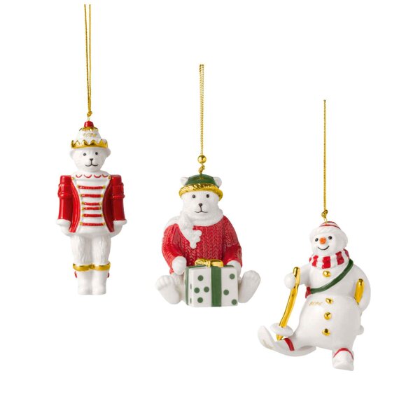 Villeroy & Boch Christmas Classics Plüschbär Ornament-Set 2026 3-teilig
