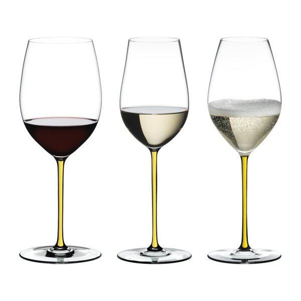 Riedel Fatto A Mano Wein- und Champagnergläser Set 3-teilig - Gelb