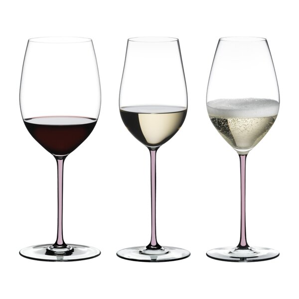 Riedel Fatto A Mano Wein- und Champagnergläser Set 3-teilig - Pink