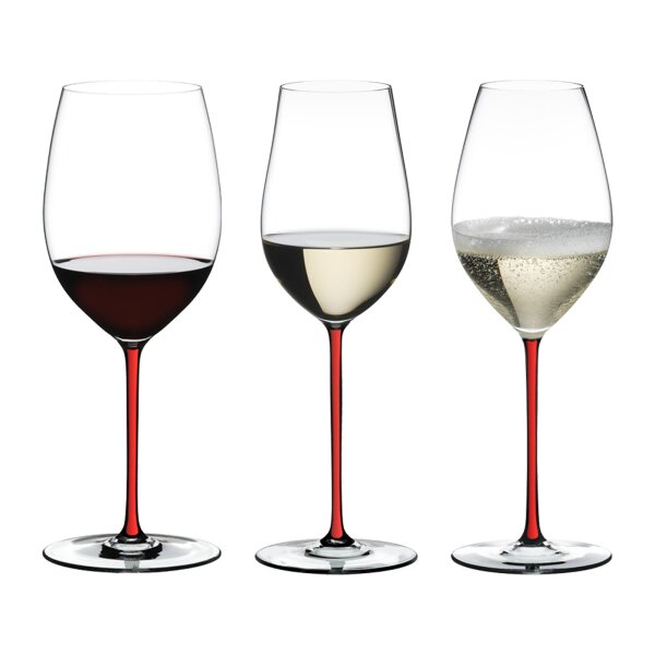 Riedel Fatto A Mano Wein- und Champagnergläser Set 3-teilig - Rot