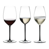 Riedel Fatto A Mano Wein- und Champagnergläser Set 3-teilig - Schwarz