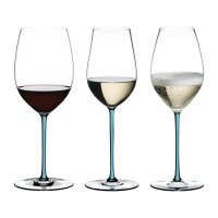 Riedel Fatto A Mano Wein- und Champagnergläser Set 3-teilig - Türkis