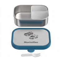 Edelstahl-Brotdose Campus mit Gabel - Cool Blue -...