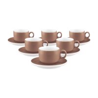 Seltmann Weiden Sento Home Pure Colors Espressotasse mit Untertasse 80 ml 6er Set - Cocoa Brown