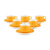Seltmann Weiden Sento Home Pure Colors Espressotasse mit Untertasse 80 ml 6er Set - Mango Orange
