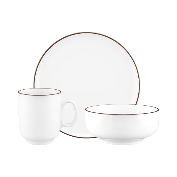 Seltmann Weiden Sento Home Pure Lines Frühstücks-Set 18-teilig - Chocolate Brown