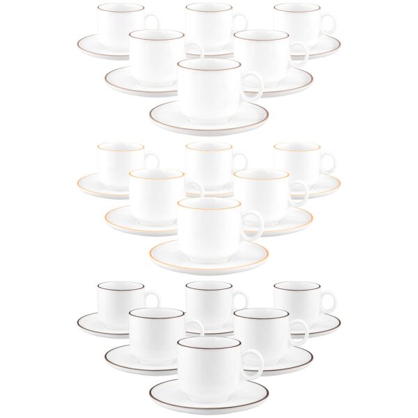 Seltmann Weiden Sento Home Pure Lines Cappuccinotasse mit Untertasse 300 ml 6er Set - Variante