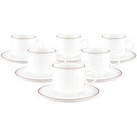Seltmann Weiden Sento Home Pure Lines Cappuccinotasse mit Untertasse 300 ml 6er Set - Cocoa Brown